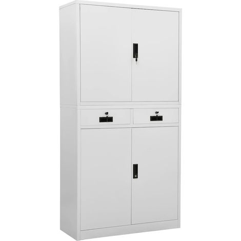 vidaXL Armario de oficina de acero gris claro 90x40x180 cm (1/5)