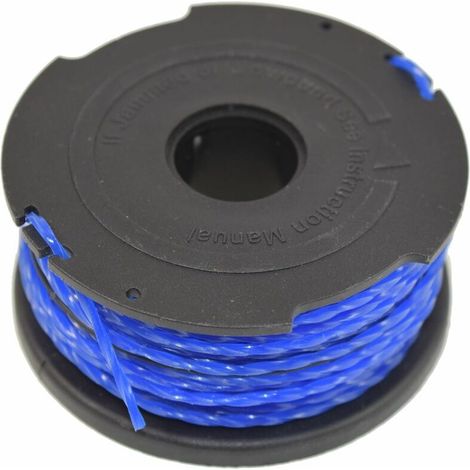 Bobine pour coupe-bordures, fil nylon 1,6 mm x 6 m, compatible Black & Decker, 2 x 6 m-AquaForge (1/5)