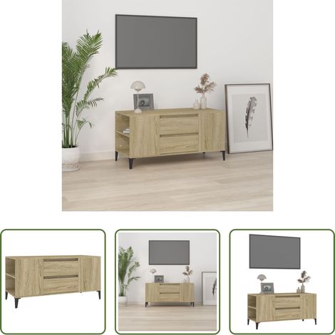 Holzwerkstoff - TV-Schrank Sonoma-Eiche 102x44,5x50 cm Holzwerkstoff (1/5)