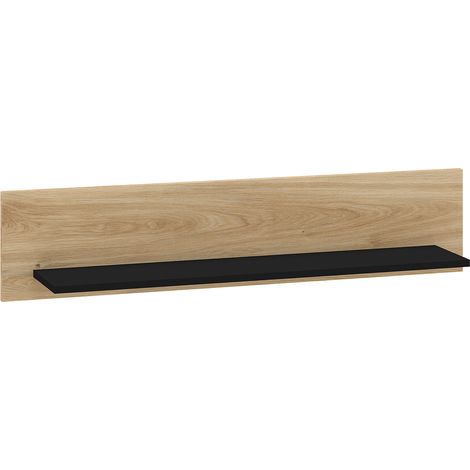 Scaffale da parete Elara in legno e nero