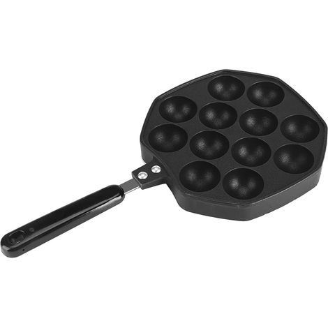 Takoyaki Poêle, 12 Trous 36 cm Poêle à Crêpes Antiadhésive, Poêle Grille Pan à Frire, Moule De Cuisson En Aluminium à 12 Cavités, Plaque De Cuisson Pour Boule De Poulpe Takoyaki (1/5)