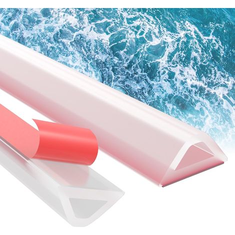 Barrière anti-débordement de douche pliable de 100 cm en silicone transparent, accessible aux personnes à mobilité réduite, pour salle de bain et cuisine. (1/5)