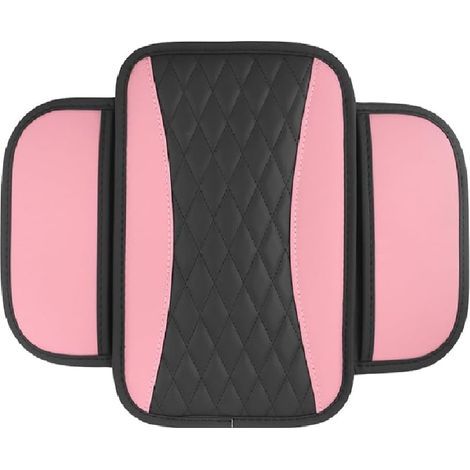 Coussin d'Accoudoir Voiture,Coussin Accoudoir en Microfibre Cuir avec 2 Poches de Rangement Voiture,Accessoire Voiture Interieur Housse Accoudoir Voiture pour La Plupart des Véhicules ,Rose (1/5)