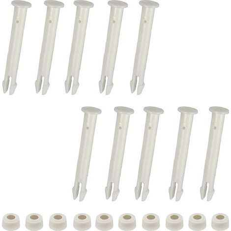 Lot de 10 goupilles de joint de piscine en plastique et joints en caoutchouc Connecteur de rechange pour piscine Frame & Intex (7 cm) (1/5)