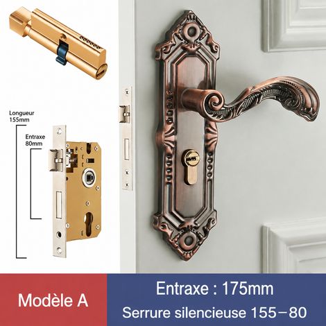 Serrure à larder avec poignée en alliage d’aluminium, corps 155/80, clé incluse 155 80 1 kg – Livraison gratuite