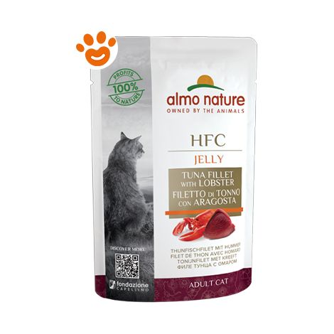 Almo Nature Cat HFC Jelly Filetti di Tonno e Aragosta - Almo Nature Cat HFC Jelly Filetti di Tonno e Aragosta - Bustina Da 55 Gr