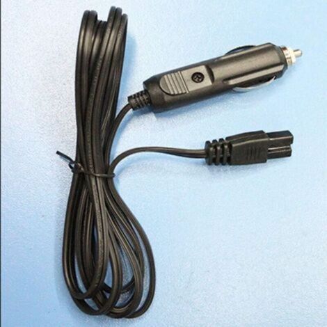 Glacière de voiture 12 V CC - Alimentation allume-cigare - Câble d'alimentation 2 m - Prise fusible (12 V Noir)