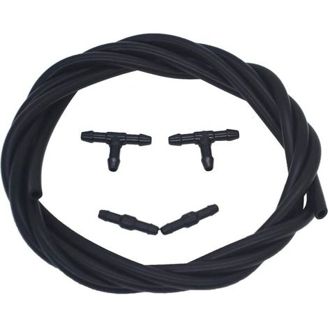 Kit universel de raccordement pour lave-glace : tuyau flexible de 2 m avec 4 embouts pulvérisateurs, compatible avec essuie-glaces