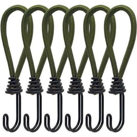 CSPARKV 6pcs Tendeur en Caoutchouc avec Crochets en Spirale pour Tentes, bâches, bannières en PVC, Pavillons, Trampolines, Voile d'ombrage (1/5)