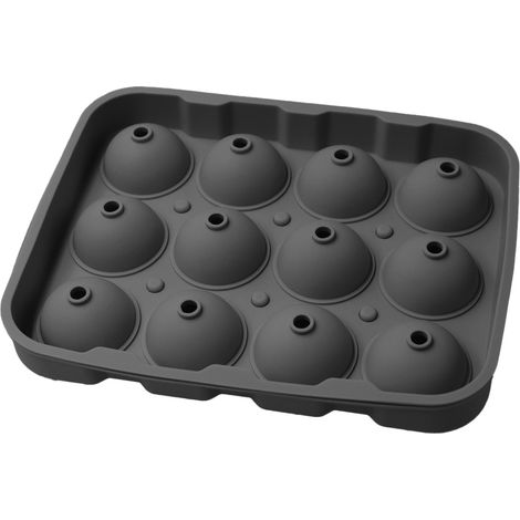 Moule À Glace Ronde - En Silicone Alimentaire Platine Sans BPA - Pour Cocktails Et Whisky - 12 Cavités - 1 Pièce (1/5)