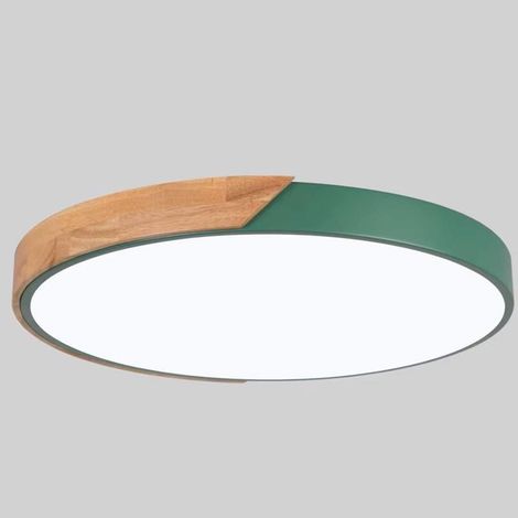 Spot encastré LED moderne à intensité variable en acrylique et bois pour chambre, salon, bureau, 23 cm, vert (1/4)