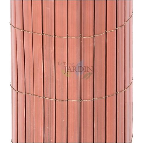 Cañizo PVC Marrón  Cañizo Ocultacion PVC Doble Cara 1 x 3 metros  Valla Privacidad Pantalla PVC  Valla Decoracion Exterior UV (1/2)