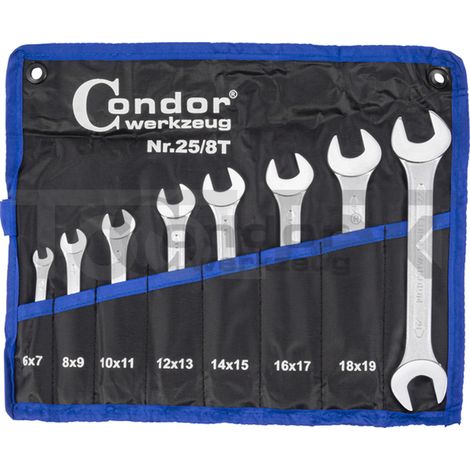 SERIE KIT SET CHIAVI FISSE EXTRA PIATTE INGLESI 8pz 6-22mm REIT