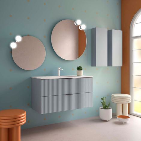 Salgar Badezimmermöbel BIBA 1000 2 Metallschubladen mit Soft-Close BLUE FOG 989 x 540 x 450 mm (1/2)