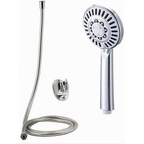 TRADE SHOP - Kit Doccetta Soffione Con Tubo 1.8mt Staffa Doccia Bagno Universale Cromato 59261 - (1/5)