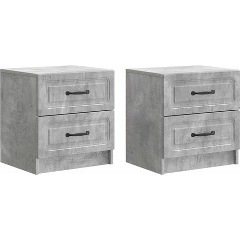 Maison Exclusive - Armadio da Notte 2 pz Grigio Cemento 43 x 34,5 x 44,5 cm (1/5)