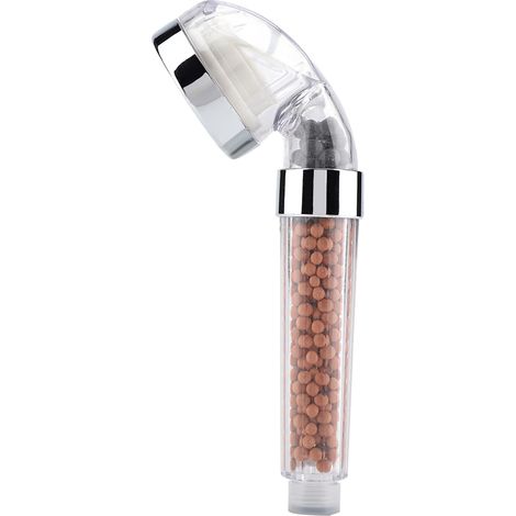 Pommeau de douche à main pour salle de bain avec lumière LED alimentée par l'eau et particules anioniques (3 couleurs) (1/5)