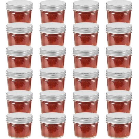 Marmeladengläser mit Silbernen Deckeln 24 Stk. 110 ml