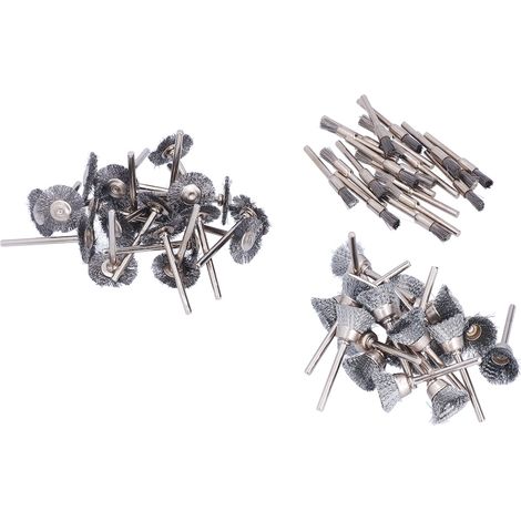 60-teiliges Set Stahldrahtbürsten für Rotationswerkzeuge (1/5)