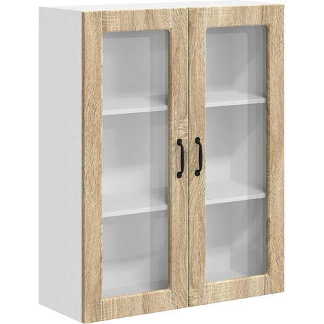 Maison Exclusive - Mobile in vetro da parete LUCCA Rovere Sonoma 80 x 31 x 100 cm