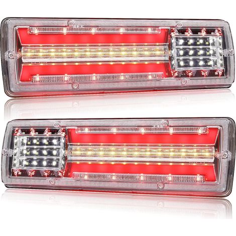Feux arrière camion LED 12V – feu stop, clignotant, recul, circulation – extérieur – pour tracteur, camion plateau, remorque