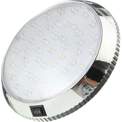 12V DC 46 LED Innenraumleuchte mit Ein-/Ausschalter für Wohnwagen, Wohnmobil, Boot, Küche, Wohnzimmer – Silber (1/5)