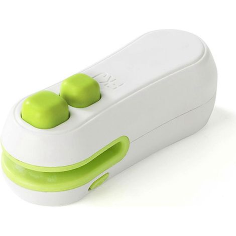 Mini scelleuse de sacs portable 2 en 1 rechargeable par USB pour sacs en plastique, chips et snacks, outil de scellage portable pour la cuisine (blanc). (1/5)
