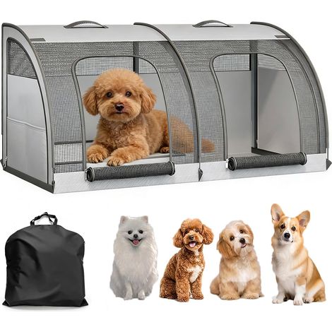 Cage Transport Chien Voiture, Caisse Transport Pliable 100cm avec 2 Portes (1/5)