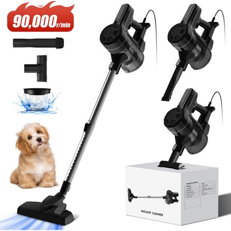 Authmic – Aspirateur balai filaire 600W – Aspiration 20000 Pa – Filtre HEPA H13 lavable – Câble 5m pour nettoyage efficace