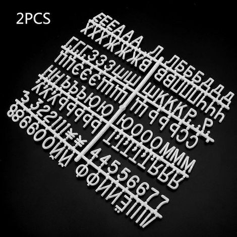 2-teiliges Set weißer russischer Buchstaben für austauschbare Filzbuchstabentafeln (1/5)