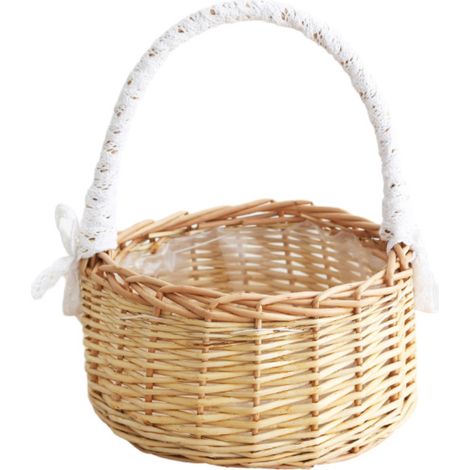 Panier à fleurs en rotin, rangement pour la maison, jardinières d'extérieur suspendues en osier, linge, bois et rotin pour enfants