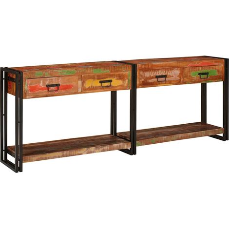 Tables console 2 pcs Multicolore Bois Recyclé Solide (1/5)