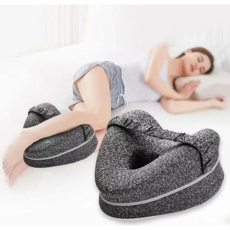Oreiller de genou - Mousse à mémoire - Pour dormeurs latéraux - Soulagement dos hanches jambes - 1 pièce (1/4)