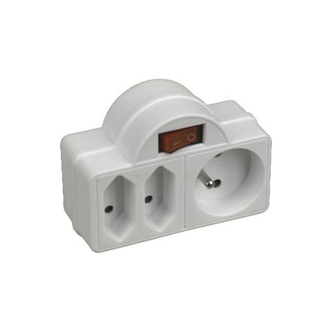 Universeel - domino 1x16 a + 2x2.5a blanc + interrupteur - -