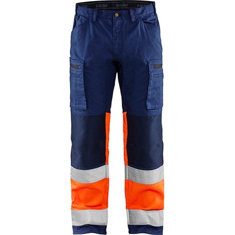 Pantalon de travail haute visibilité stretch 1551 - Marine/Orange fluo L - FR(46) - SE(C52) - Longues (1/2)
