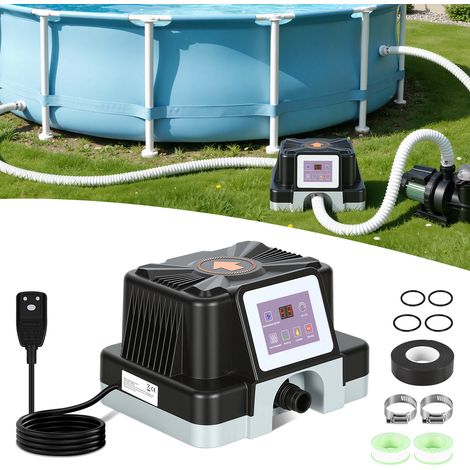TolleTour Poolheizer elektrisch 3 kW für 32-38 mm Poolschlauch