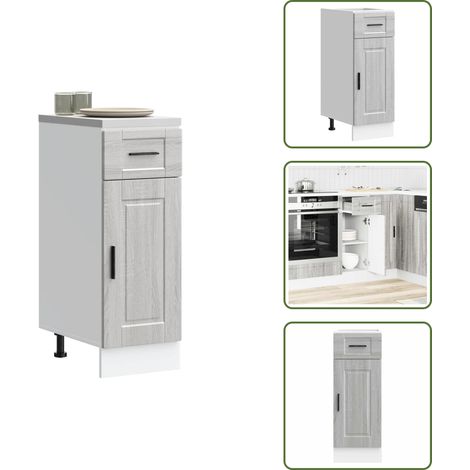 The Living Store Armoire de cuisine Porto sonoma gris bois d'ingénierie - Rangement cuisine (1/5)