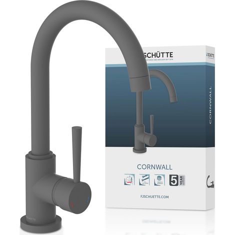 Robinet de cuisine pivotant à 360 degrés pour évier avec mitigeur monocommande Anthracite mat (1/5)