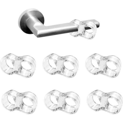 Topes de puerta de PVC de 6 piezas, protector de manija de puerta, tope de puerta de silicona, protección anti-manija de puerta (transparente) (1/4)