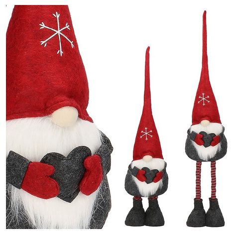 Skrzat natalizio di 60-80 cm, gnomo con un cuore, gambe telescopiche. (1/5)