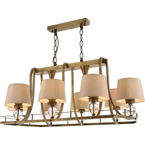 Lustre vintage élégant, corps en métal et capuchon en verre, 70 cm de hauteur, 92 cm de large 6 ampoules E27 max. 40 W Parfait pour les espaces modernes et traditionnels