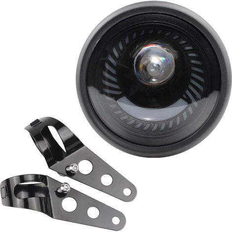 Modification de phare LED rétro en métal de 6,5 pouces pour moto, phare à faisceau haut et bas Harley + kit de support.