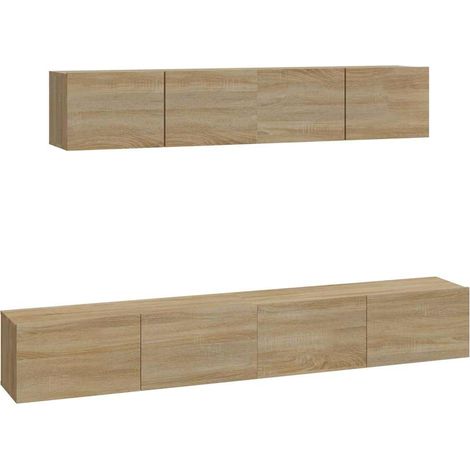 Maison Exclusive - 4-tlg. TV-Schrank-Set Sonoma-Eiche Holzwerksto (1/5)