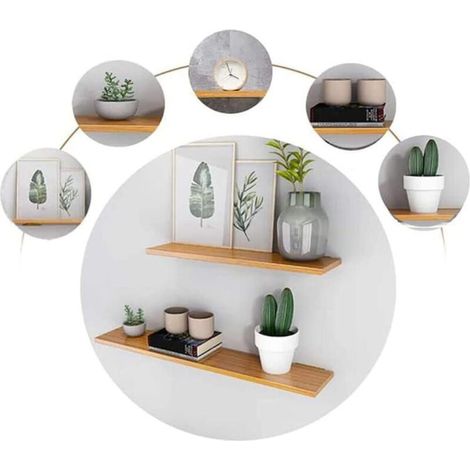 (2 piezas de oro) Soporte triangular para estante flotante, soporte invisible para estante de pared de esquina con tornillos (1/3)