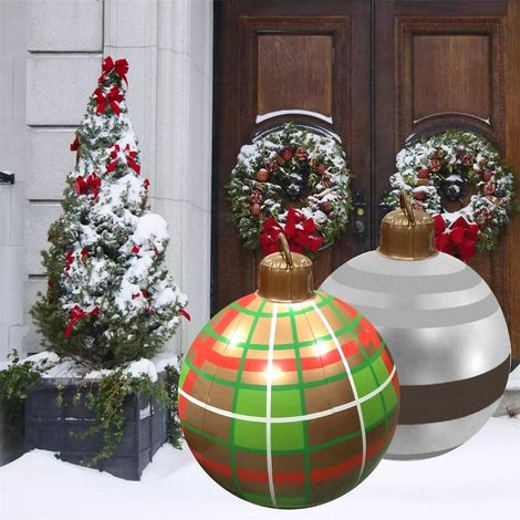 Boule de Noël Gonflable Personnalisable en PVC - Décoration de Fête 60 cm