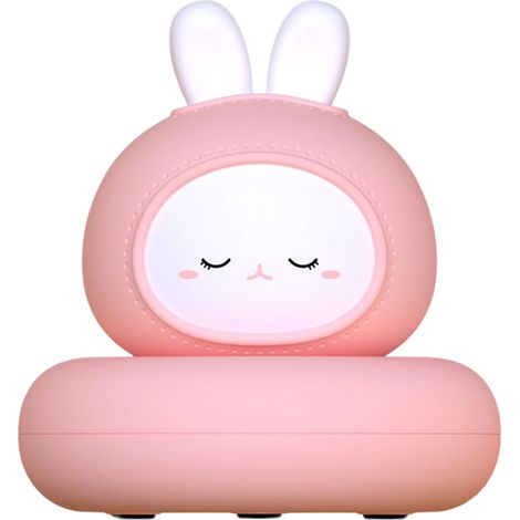 Veilleuse lapin rose mignonne, lampe de chevet LED à intensité variable, veilleuse tactile pour chambre de fille. (1/5)