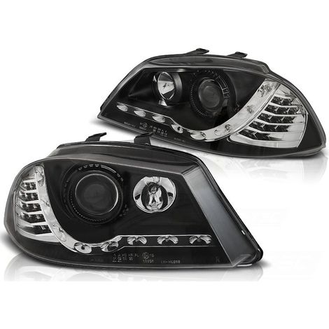 Faros con luz de posición SEAT IBIZA 6L 04 02-08 NEGRO