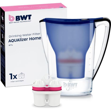 Filtre à eau avec 1 cartouche au magnésium eau potable, pour aliments et boissons Réduction du calcaire, chlore, plomb et cuivre carafe filtrante pratique (1/5)