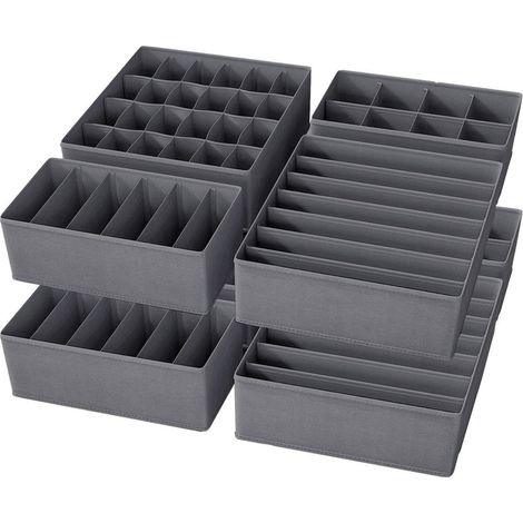 Yucch 8 Stück Unterwäsche BH Socken Krawatten Organizer Grau (1/5)