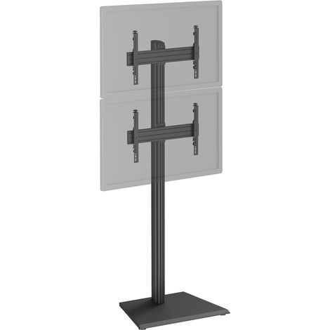 Support TV sur pied - 2 écrans 40''-65'' Hauteur 240cm à poser noir (1/3)